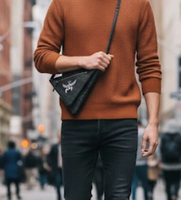 Bolso de Hombro MCM GRIS Lona y Cuero Triángulo Foto 1 de 4