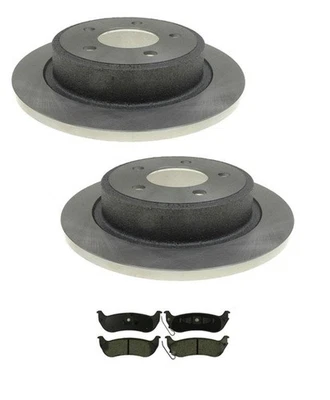 Rotor de freno de disco trasero y pastillas de freno de cerámica para Chrysler Pacifica 2004 2005 2008 Foto 1 de 4