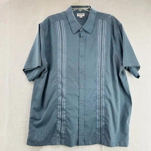 Haggar Cool 18 Tec Herren Hemd Kurzarm Hemd mit Knöpfen Gr. XL Blau Polyester - Bild 1 von 10