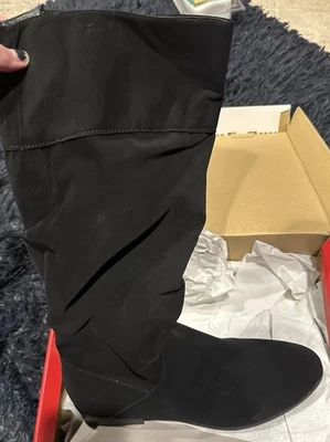 Womens Boots Style & Co Black Suede Knee Boots Size 10 M Kelimae Microsuede Shoe - Image 1 of 4