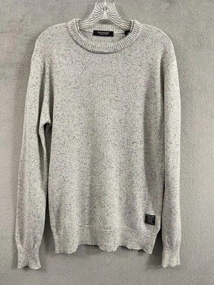 Suéter Scotch & Soda Para Hombre’s L Suéter Mezcla Lana Patrón Elástico Gris Foto 1 de 4