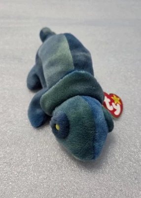 Ty Beanie Baby Rainbow the Chameleon VERY RARE First Run Tag Errors Iggy Fabric! - Image 1 of 4