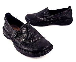 G. H. Bass 8M BLACK Bradshaw Leather Button Side Loafers Slip On Shoes - Picture 1 of 10