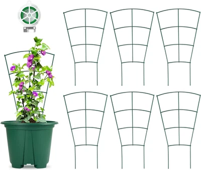 Paquete de 6 enrejados para plantas de interior - 16 pulgadas, metal de alta resistencia para escalar planos de casa Foto 1 de 4
