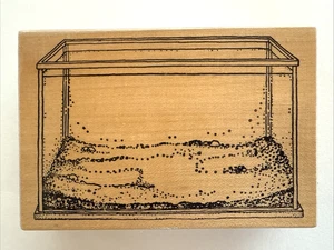 Stampa Barbara - GLASS AQUARIUM - Wood Mounted Rubber Stamp - Picture 1 of 4