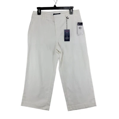 Chaps Womens Sailor Bay White Crop Trouser Mid Rise Straight Wide Leg Size 6 NWT - Image 1 of 4