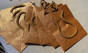 8 x Small Copper Metallic Embossed Paper Carrier/Gift Bags NEW - Picture 1 of 1
