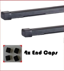 Black Steel Square Bars Beams Pack 2x 140cm + 4x End Caps Touring Travel / set - Picture 1 of 2