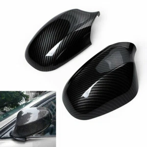 Pair Carbon Fiber Side Mirror Cover Cap for BMW E90 E91 335i 328i LCI 2009-2011 - Bild 1 von 8