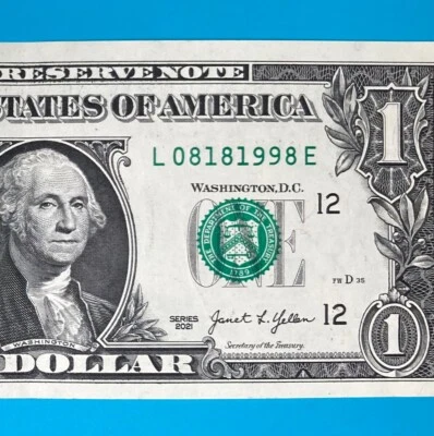 August 18, 1998 (L 08181998 E) BIRTHDAY Note $1 One Dollar Bill - Image 1 of 4