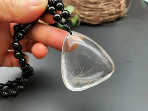 Red Rutilated Quartz Crystal Necklace Crystal Pendant Handmade Jewelry E032845 - Picture 1 of 5