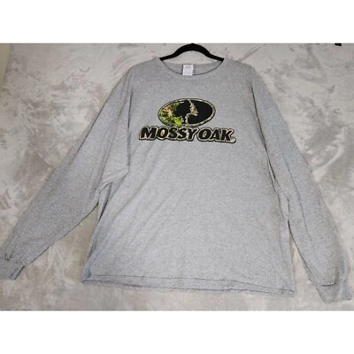 Mossy Oak Shirt Men's 2XL Gray Logo Hunting Outdoors Sportsman Recreation Camo - Image 1 of 4