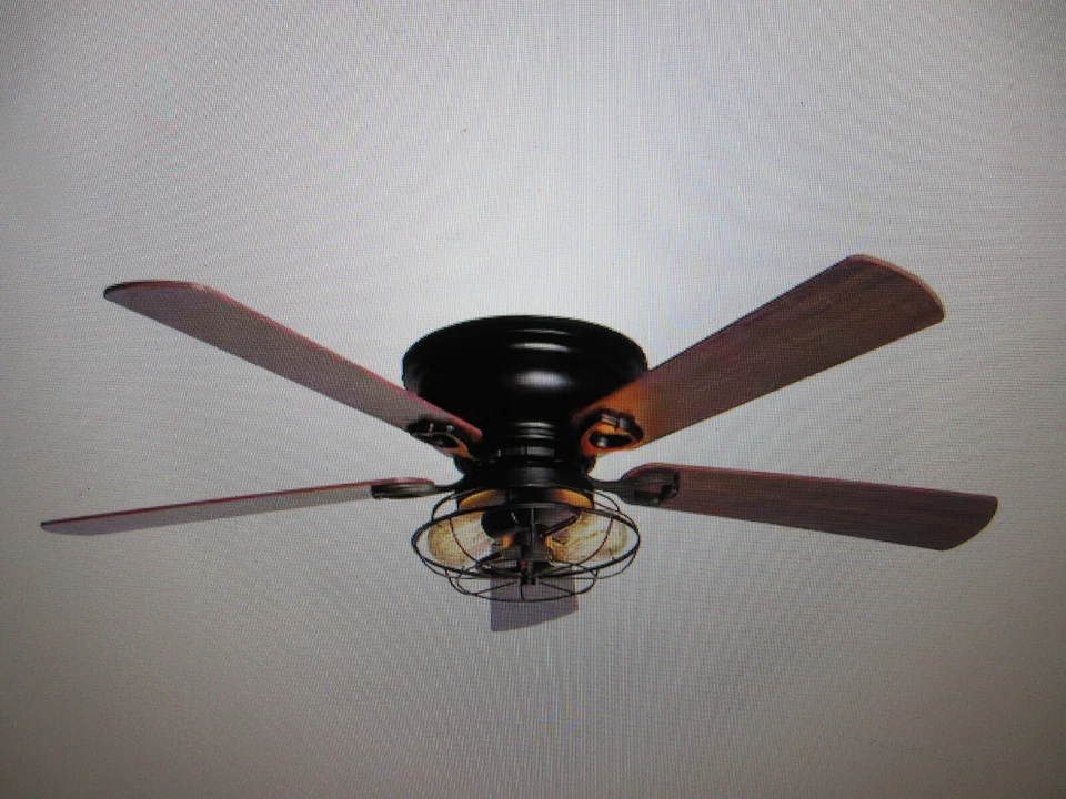 Matrix Decor 48 in. Indoor Black Flush Mounted Ceiling Fan with Light & Remote - Image 1 of 4