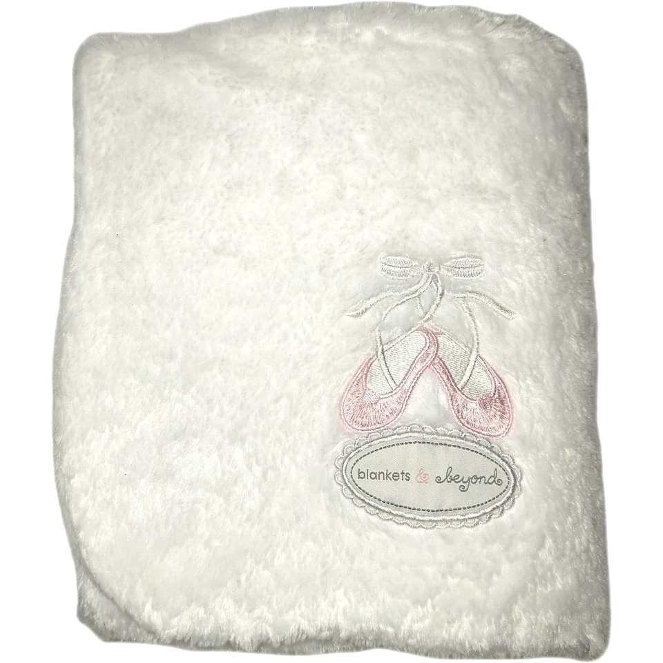 Blankets & Beyond Blanco Zapatos de Ballet Manta Peluche Lovey 30x30 Bebé Niña Baile Foto 1 de 3