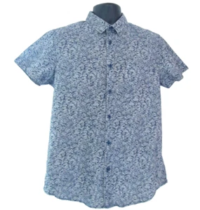 Farrell London Men’s Zebra Pattern Short Sleeve Shirt Size M vtd - Picture 1 of 6