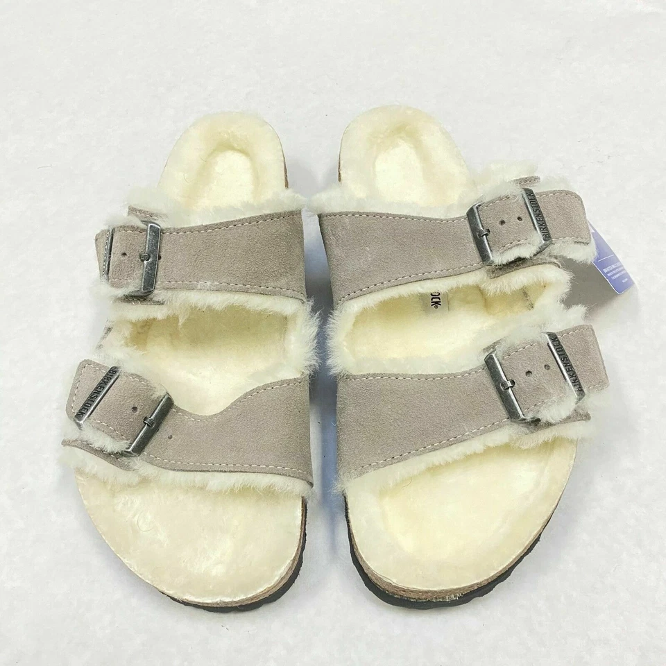 Birkenstock Arizona Shearling Stone Coin 1017402 10 US Womens / 8 US Mens