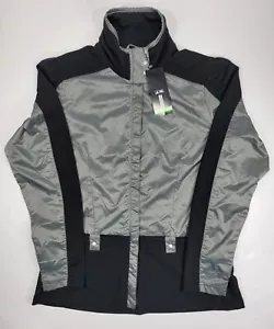 NEW Adidas Golf Women's Black Gray Climaproof Windbreaker Full Zip Jacket Large - Picture 1 of 11