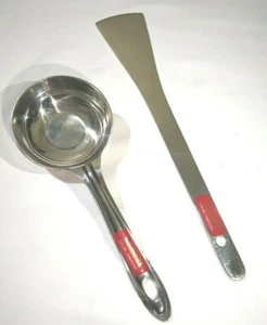 Stainless Steel Dosa Spoon & Ladle Set – 2 Pcs (1 Turner, 1 Flat Base Short Pour - Picture 1 of 10