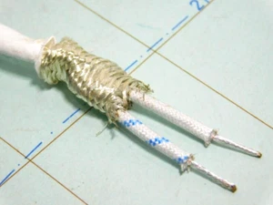 Cavo schermato 2xAWG20 isolamento PTFE Teflon/fiberglass argentato 2micron # - Foto 1 di 2