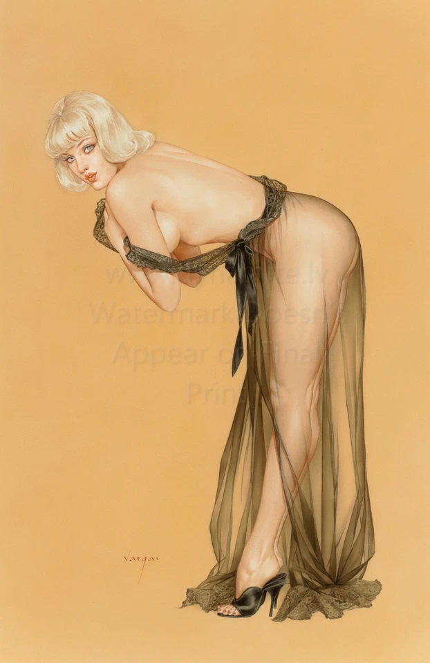 ALBERTO VARGAS Pin-up Art Poster or Canvas Print "Please Don't Peek" #65 - Image 1 of 1