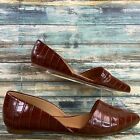 J. Crew Flats Womens 9.5 Brown Croc Print Pointed Toe D’Orsay Shoes Casual Dress