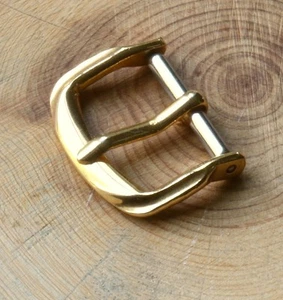 Art Deco watch band buckle 14.5mm opening yellow gold-color new old stock - Picture 1 of 4