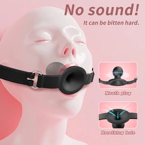 Silicone Red Hood Head Harness Plug Silicone Open Mouth Gag Restraints Tool BDSM - Picture 1 of 11