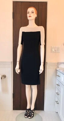 Vestido DKNY Crema/Negro Manga Corta Talla 2 Nuevo Sin Etiquetas $398 Foto 1 de 4