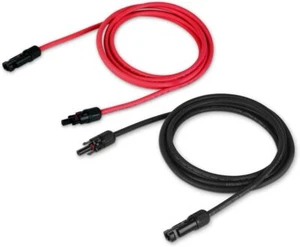 TEMCo 8 AWG Solar Panel Extension MC4 PV Cable - 2.5 Ft Black + 2.5 Ft Red USA - Picture 1 of 7