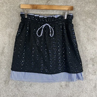 Falda básica Zara para mujer mediana azul negro encaje cintura elástica hasta la rodilla - 8595* Foto 1 de 4