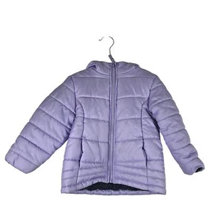 OshKosh B'Gosh Purple GIRLS Puffer Hooded Full Zip Winter Snow Jacket 4 - Picture 1 of 5