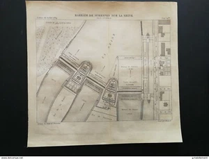 ANNALES PONTS et CHAUSSEES (Dep 92) - Plan du Barrage de Suresnes sur la Seine - Imagen 1 de 4