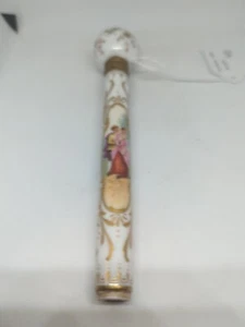 Antique Porcelain Walking Stick Parasol Cane Handle - Picture 1 of 7