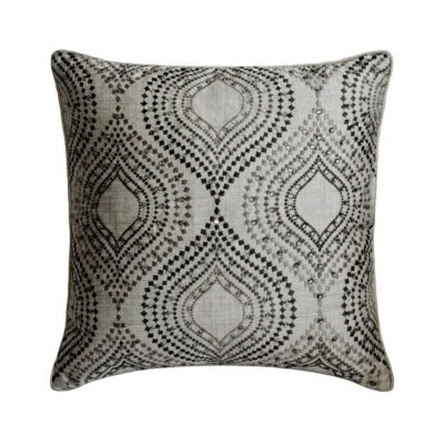Decorative Throw Pillow Cover Grey 16"x16", Room Decor Silk - Majestic Glory - Image 1 of 4