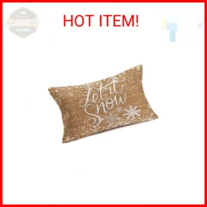 Xihomeli Let It Snow Throw Pillow Cover Lumbar Pillow Case Winter Snowflakes Pat - Picture 1 of 2