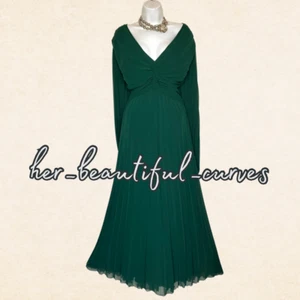 ASOS GREEN PLEATED WEDDING OCCASION PARTY DRESS SIZE 26 - Picture 1 of 6