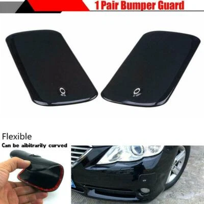 Protector de esquina de borde de parachoques trasero delantero de coche 2 piezas goma negra antiarañazos Foto 1 de 4
