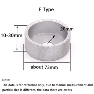 Brazed 10/20/25/30mm Diamond Grinding Wheel Demi-bullnose Edge Profile 73mm - Picture 1 of 10