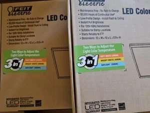 4-Feit Electric 1' x 1' 800 Lumen Dimmable White LED Edge-Lit Flat Panel - Flush - Picture 1 of 6