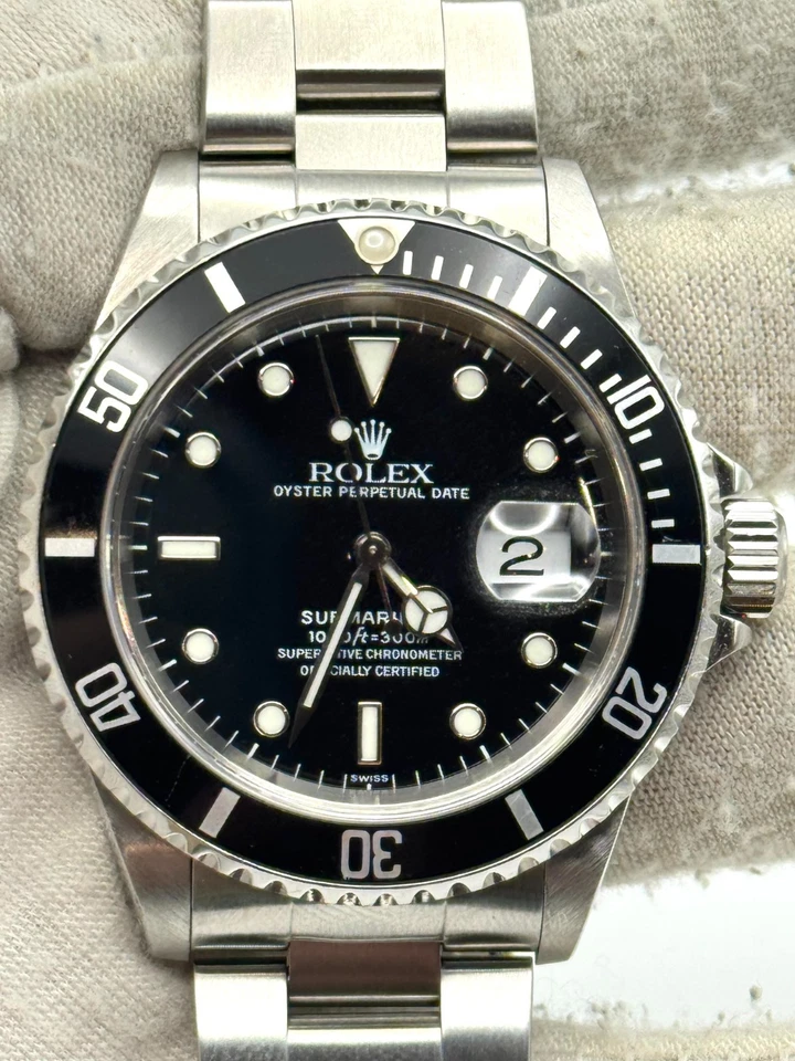 eBay Live - Rolex Submariner Date 40 mm 16610 - 1999 + rollo de reloj de hueso Foto 1 de 1