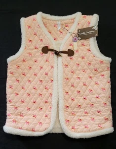 NWT Matilda Jane Vest Pink Horse Print Corduroy Sherpa Lined Size 14 - Picture 1 of 9