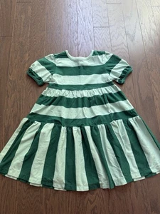 Hanna Anderson Girls green Striped Dress Size 5 summer kids school - Picture 1 of 11