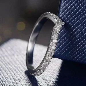 1Ct Simulate Diamond Anniversary Wedding Full Eternity Ring 14k White Gold Over - Picture 1 of 9