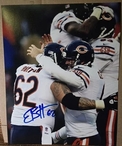 Foto firmada por Eben Britton 8x10 holograma certificado de autenticidad de los Chicago Bears - Imagen 1 de 2