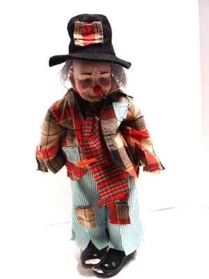 De Colección Emmett Kelly Estilo & Hobo Payaso 20" Cuerpo Suave y Porcelana Cabeza y Pies con Soporte Foto 1 de 4