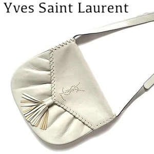 Yves Saint Laurent YSL-Perforated Tassel Shoulder Bag Leather Crossbody - Picture 1 of 10