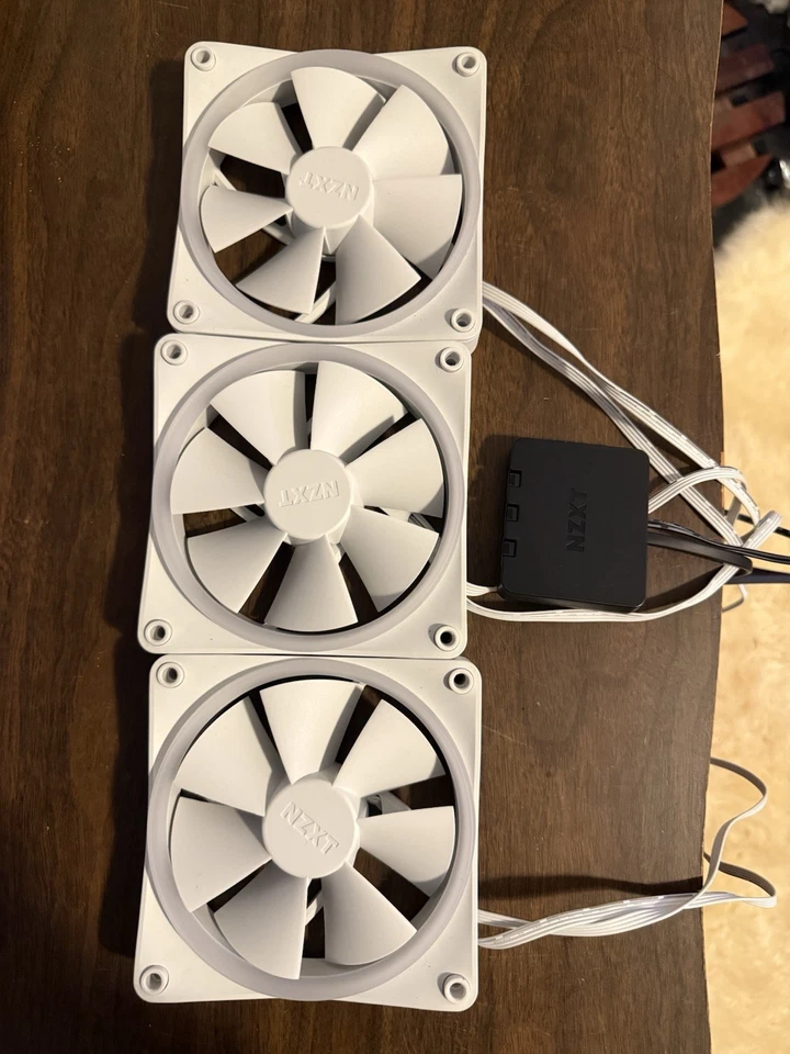 NZXT F120RGB Duo 120mm Dual-Sided RGB Fan Triple Pack White. READ DESC - Image 1 of 1