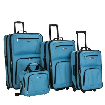 Journey Softside Upright Luggage Set,Expandable, Turquoise, 4-Piece (14/19/24... - Image 1 of 3