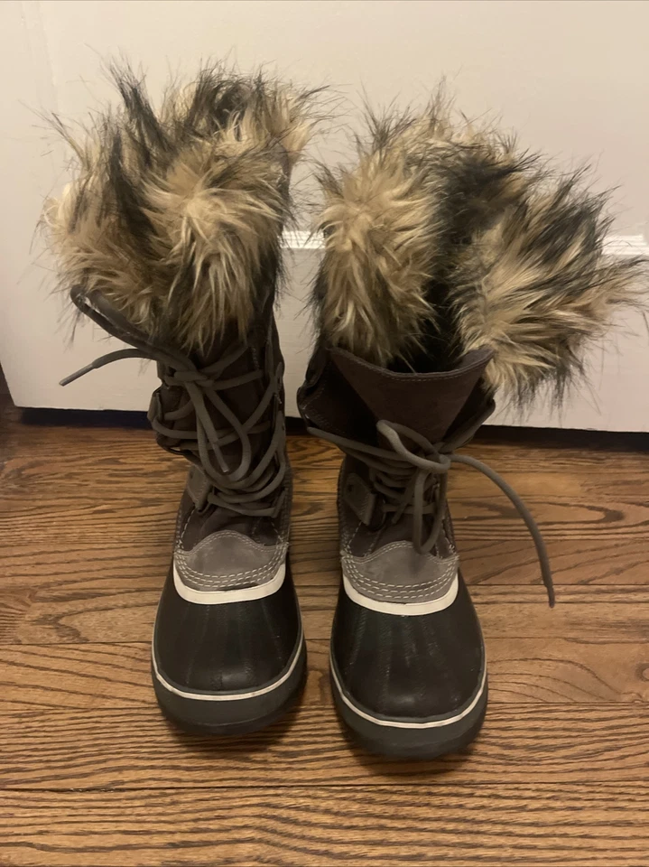 Sorel Joan of Arctic Snow Gray Waterproof Leather Women's Boots SZ 8.5 - Image 1 of 4