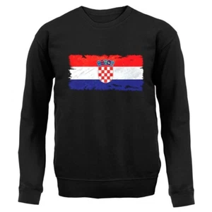 Croatia Grunge Style Flag - Kids Hoodie / Sweater - Croatian Country Travel - Picture 1 of 16